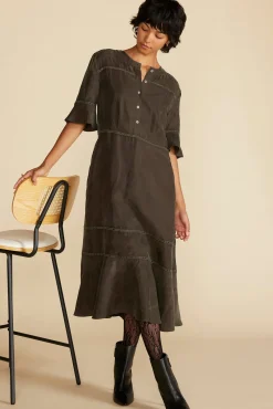 Adaline Embroidered Cupro Dress