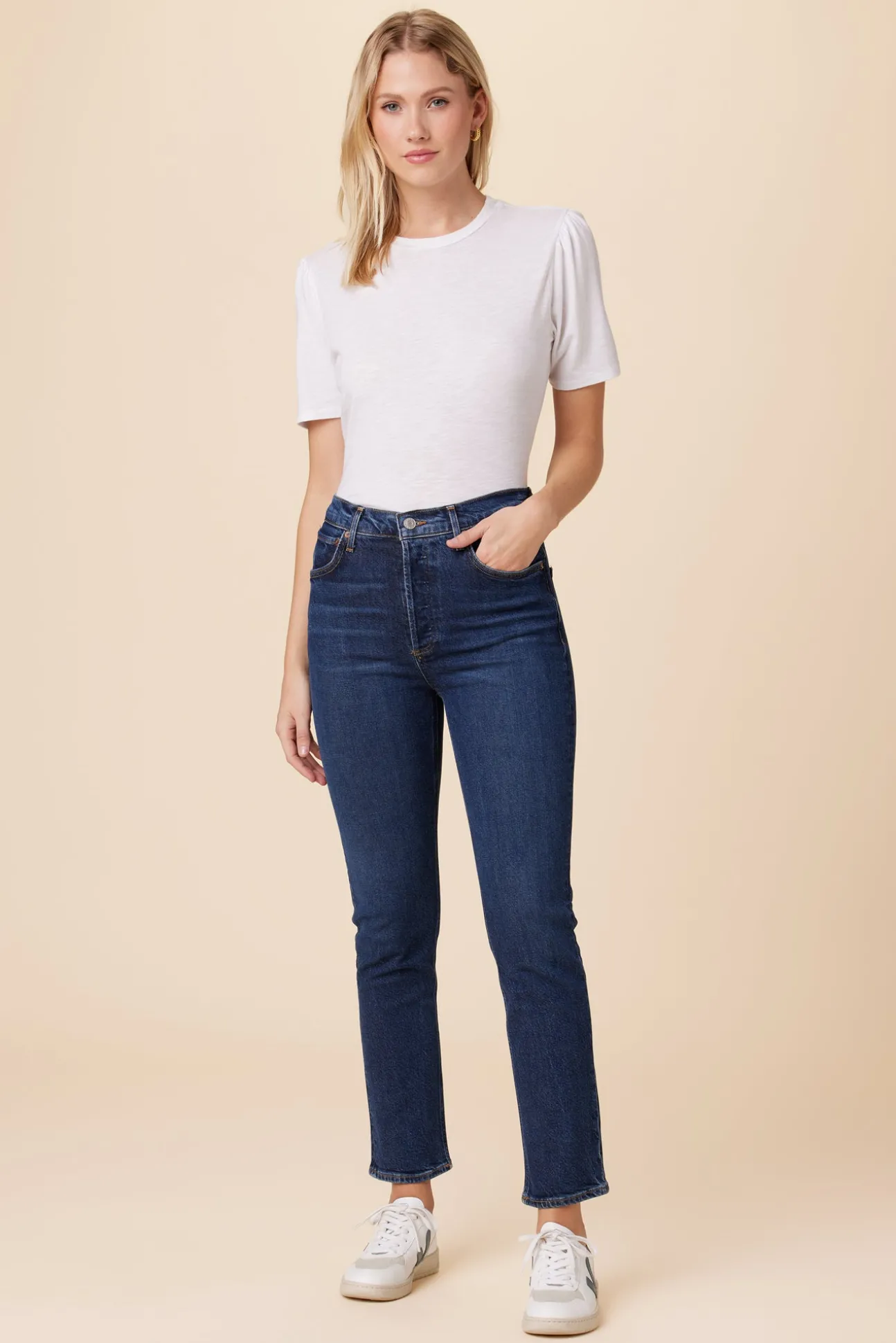 AGOLDE Riley Long High Rise Straight Jean