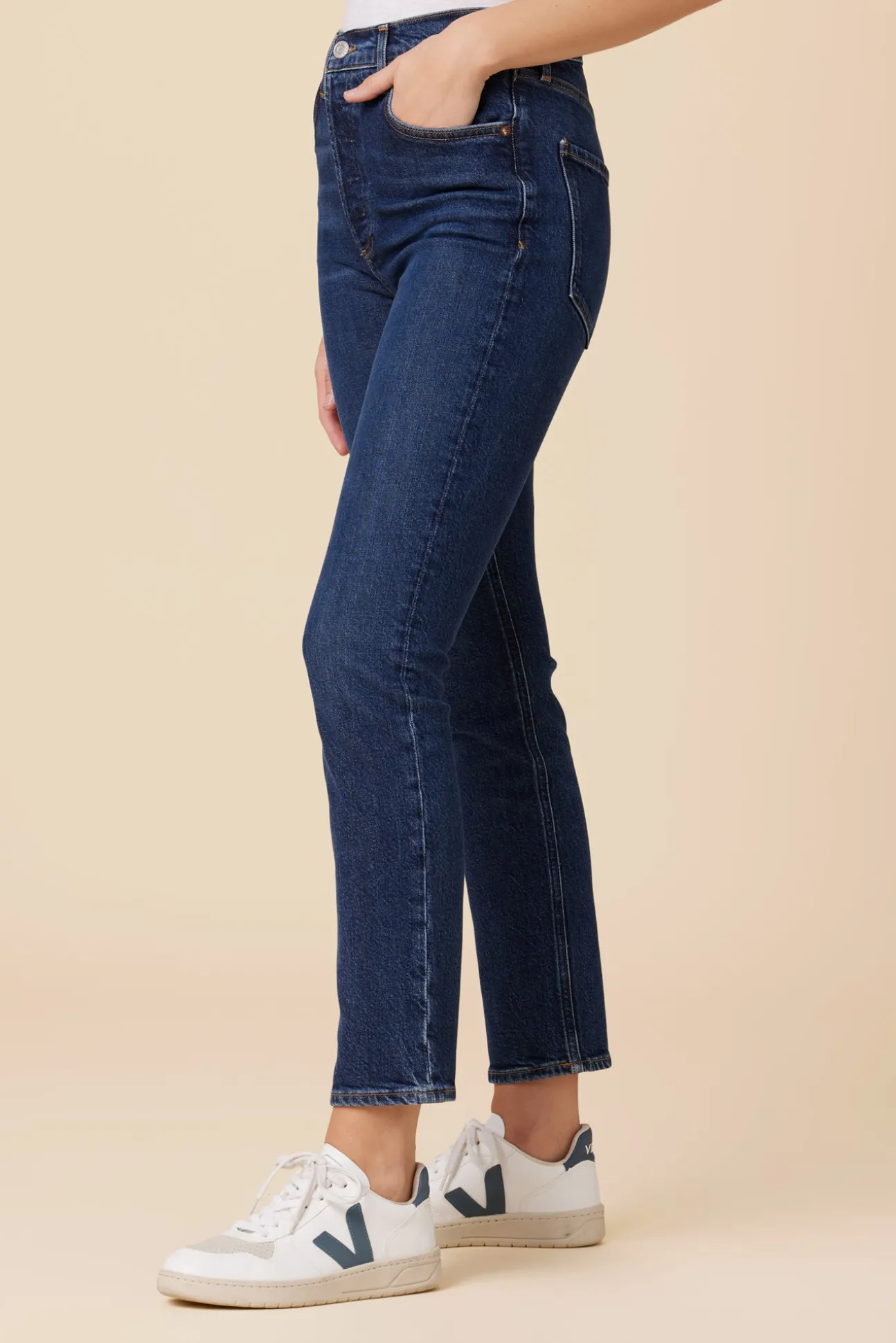 AGOLDE Riley Long High Rise Straight Jean