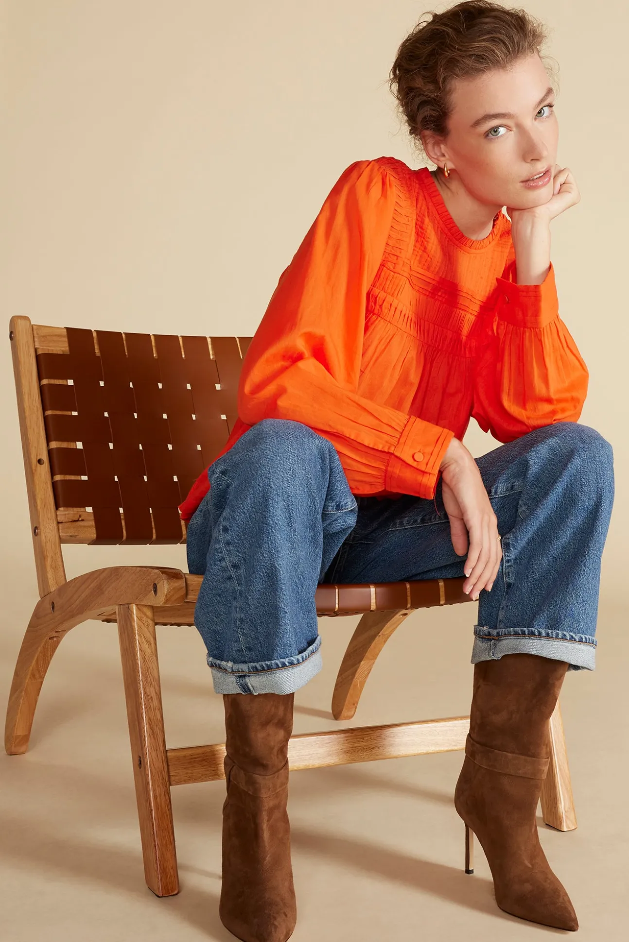 Aida Long Sleeve Organic Cotton Blouse