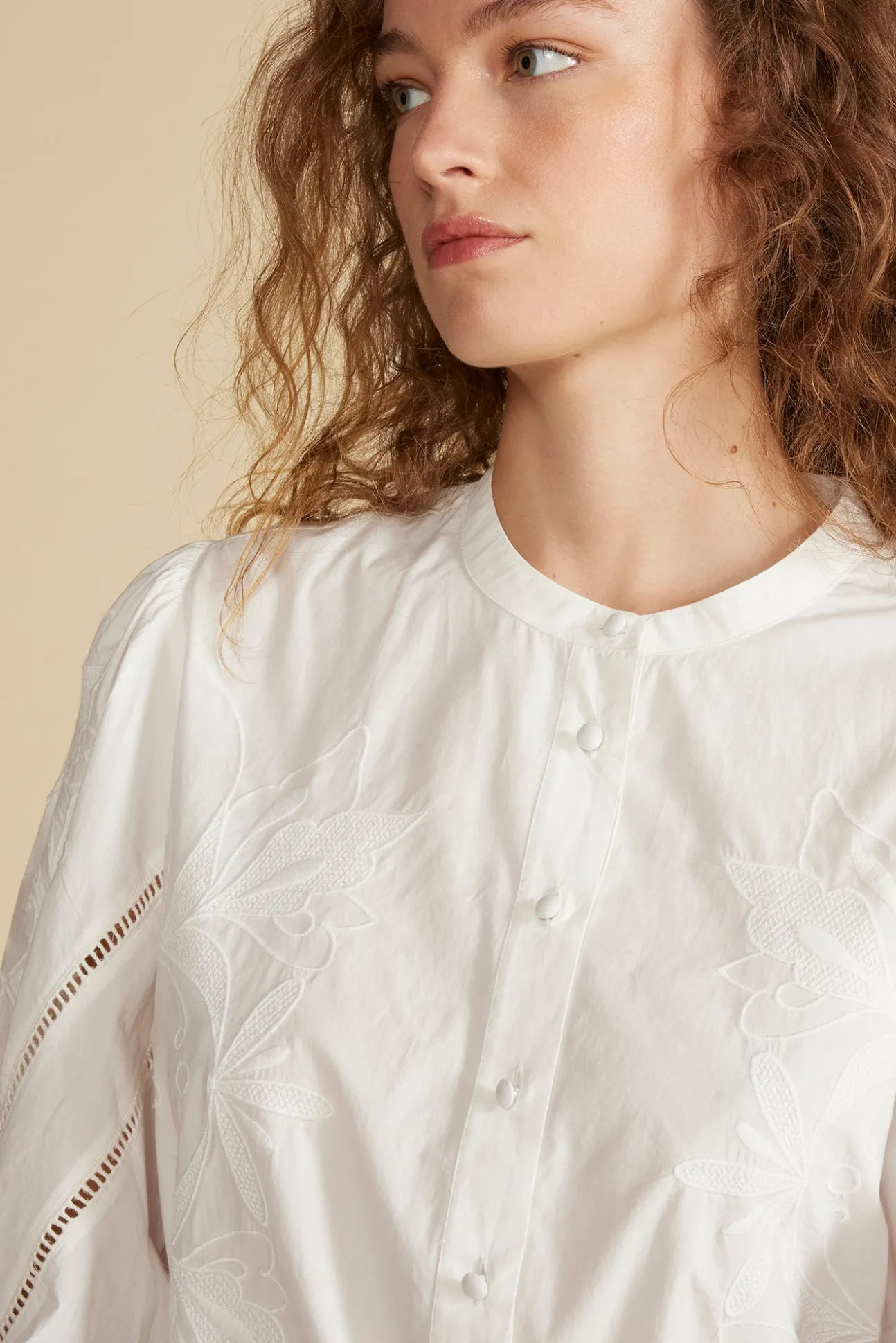 Angelique Puff Sleeve Poplin Blouse