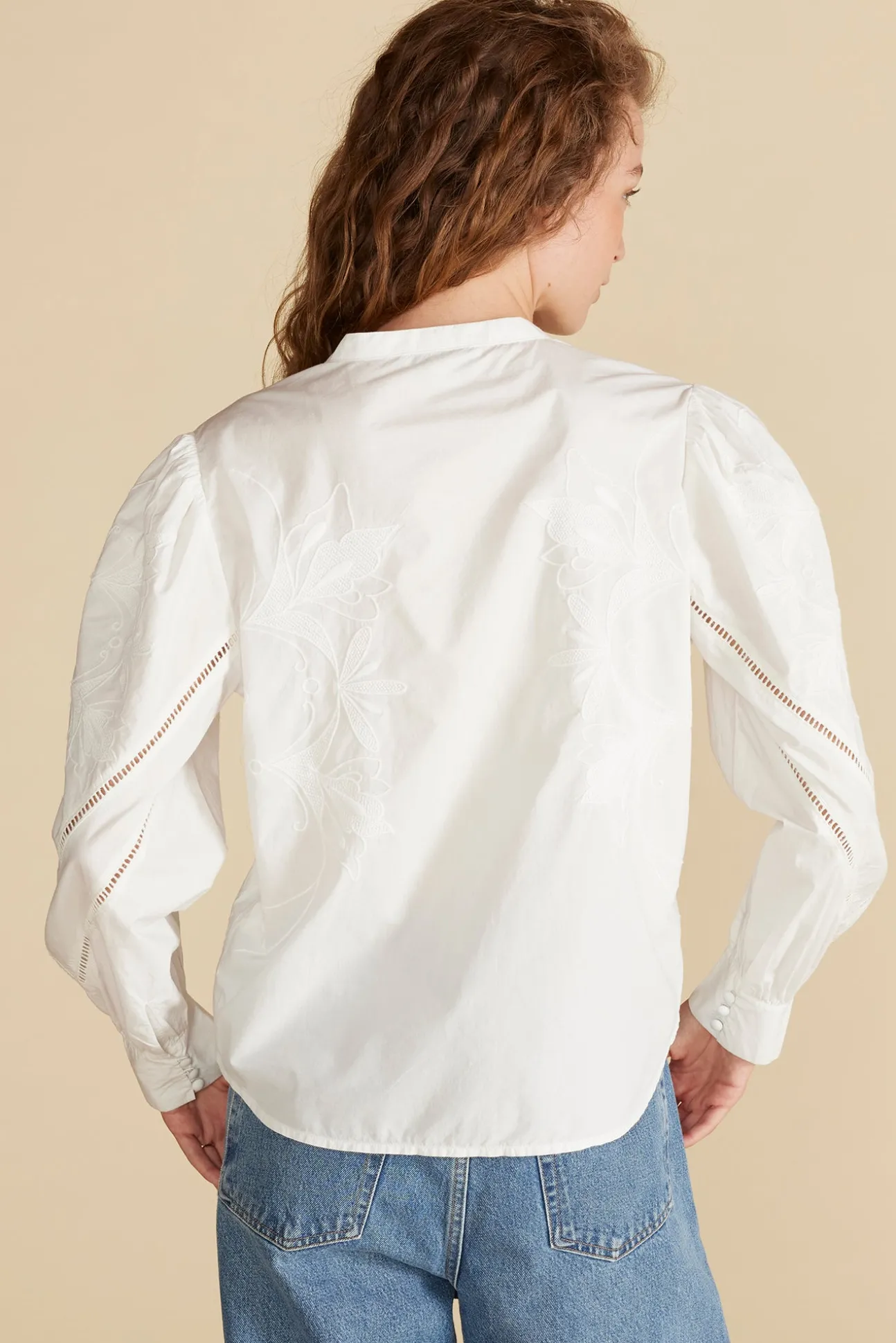 Angelique Puff Sleeve Poplin Blouse