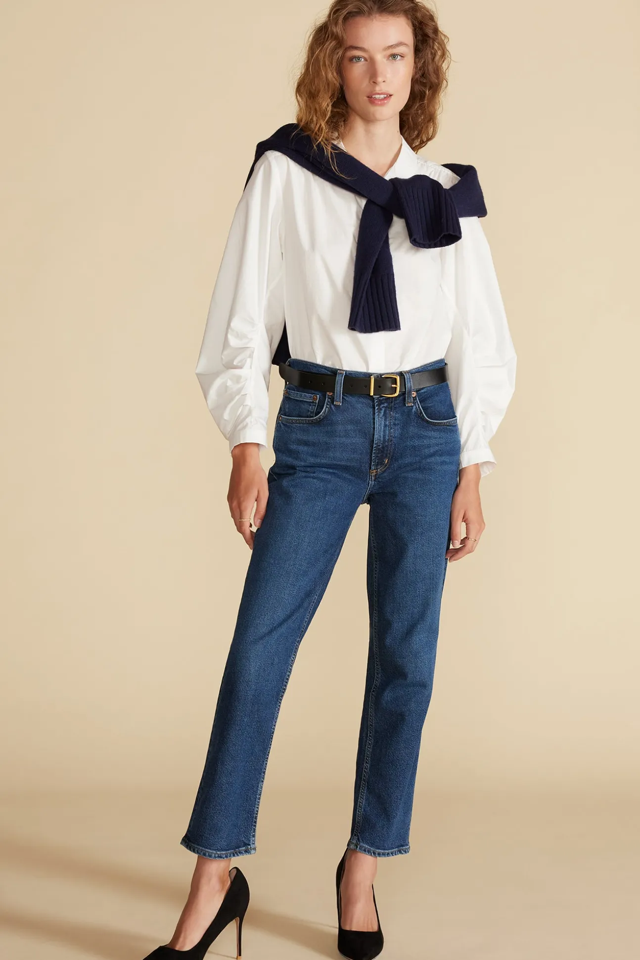 Averi Pleated Poplin Blouse