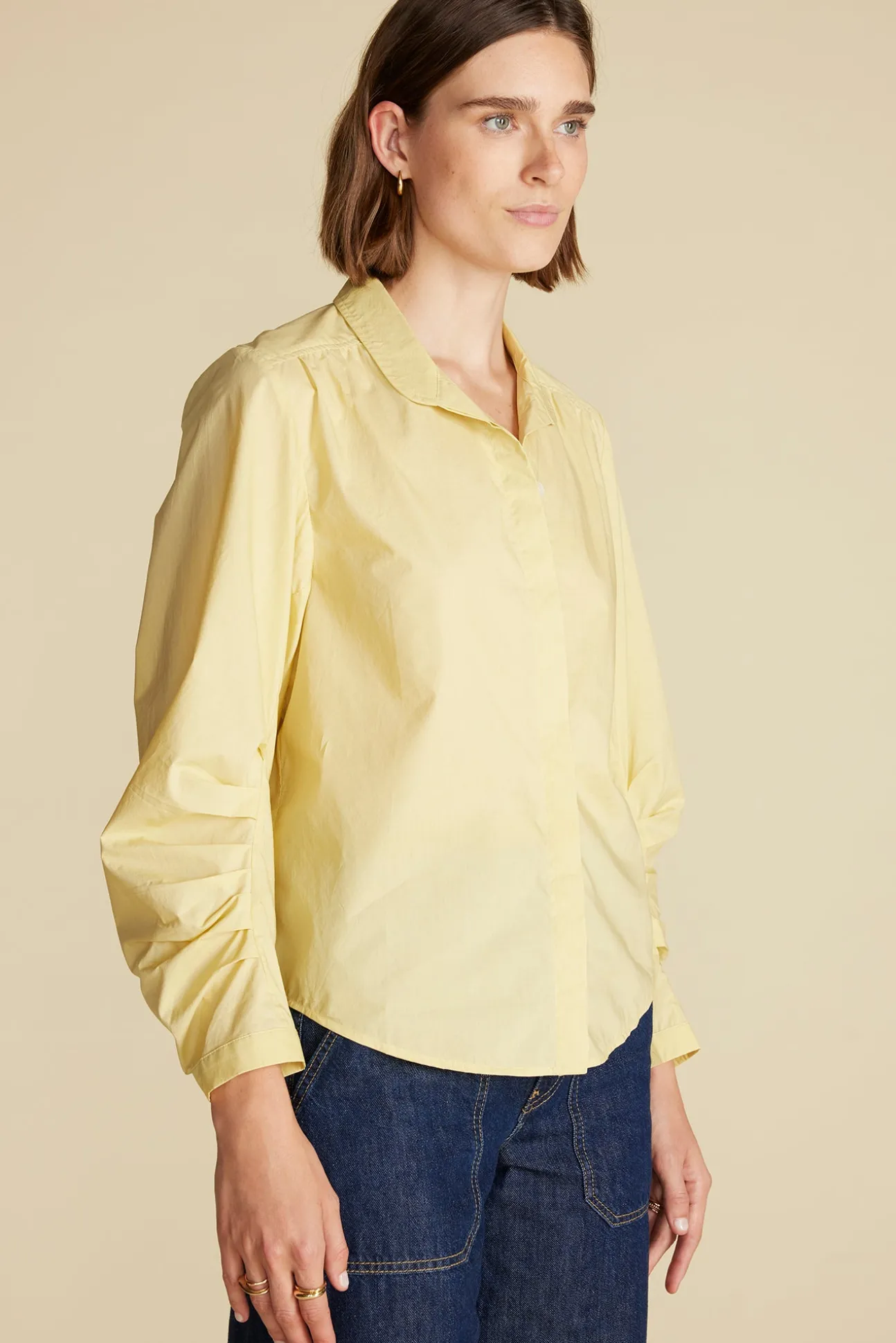 Averi Pleated Poplin Blouse