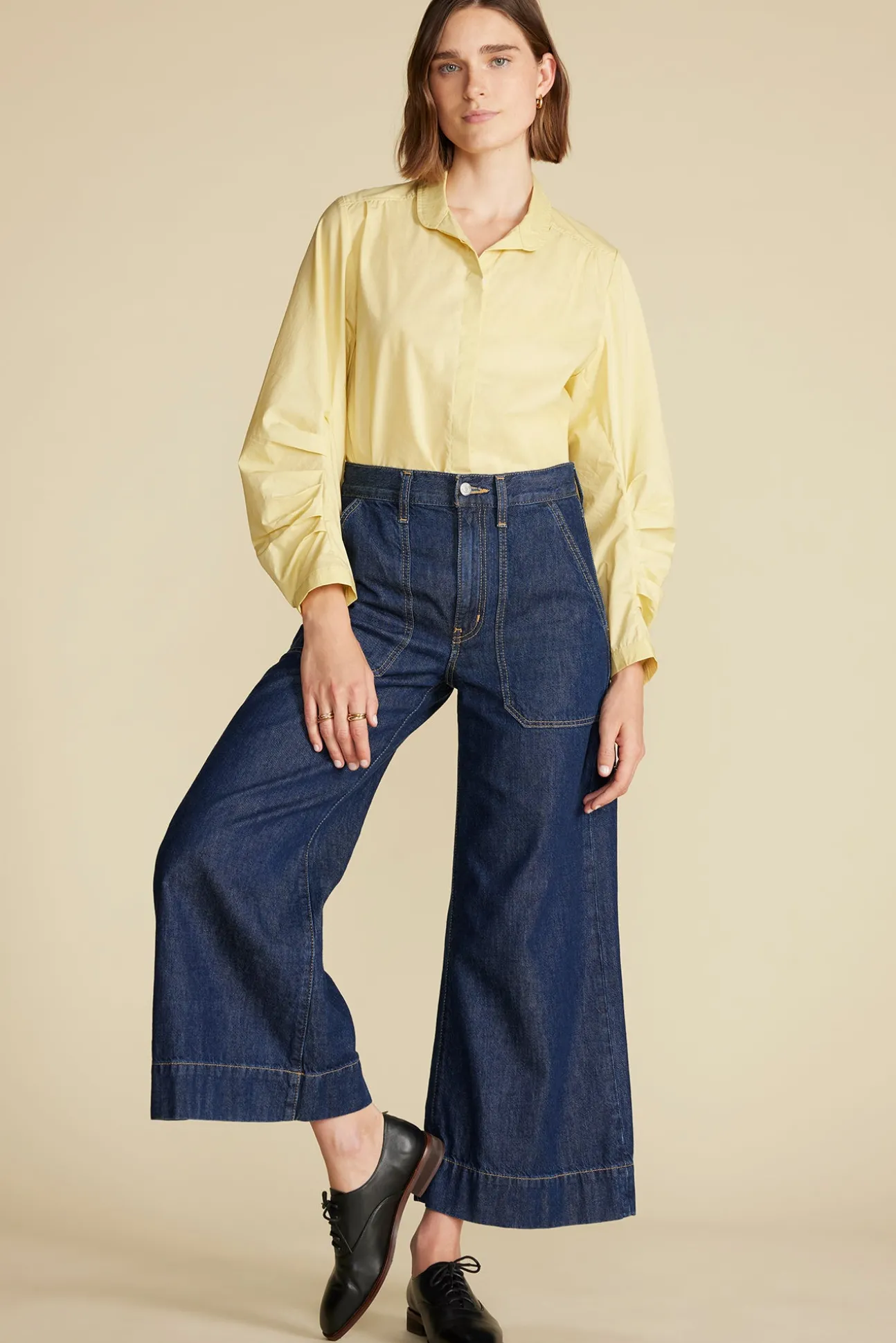 Averi Pleated Poplin Blouse