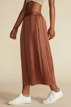 Blaze Pleated Recycled Sateen Skirt