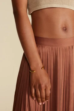 Blaze Pleated Recycled Sateen Skirt