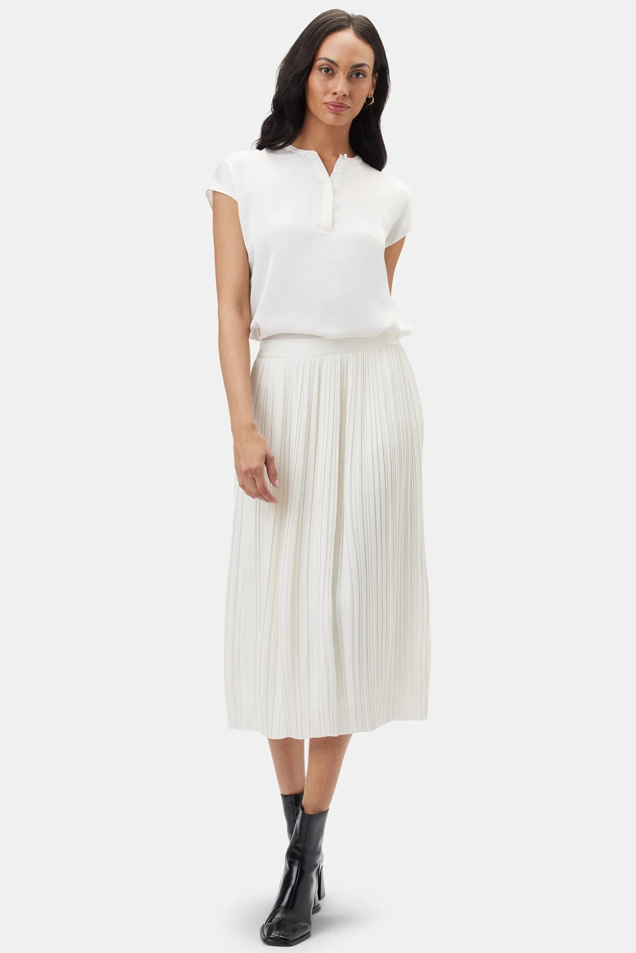 Blaze Pleated Recycled Sateen Skirt