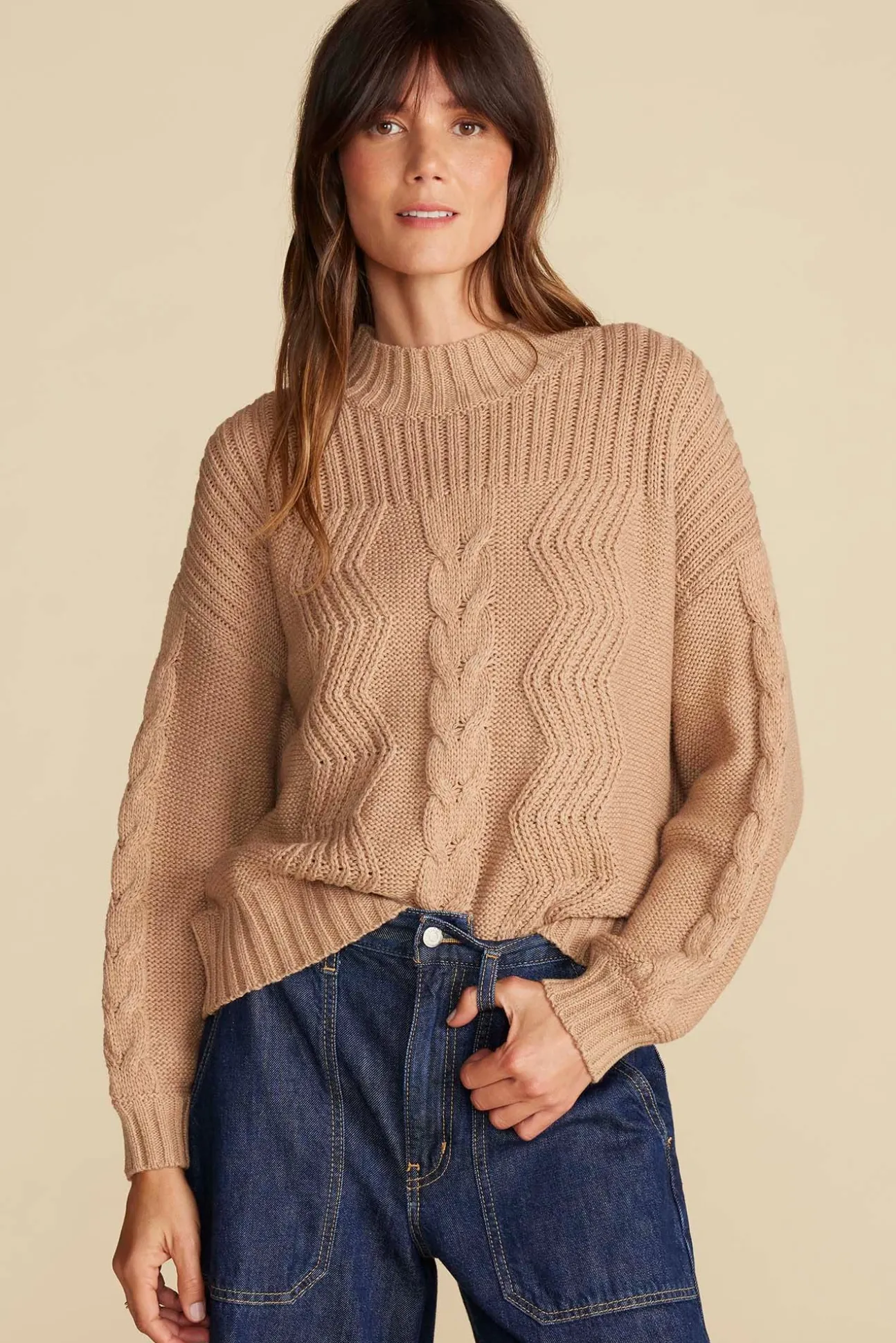 Cameryn Cable Knit Wool Sweater