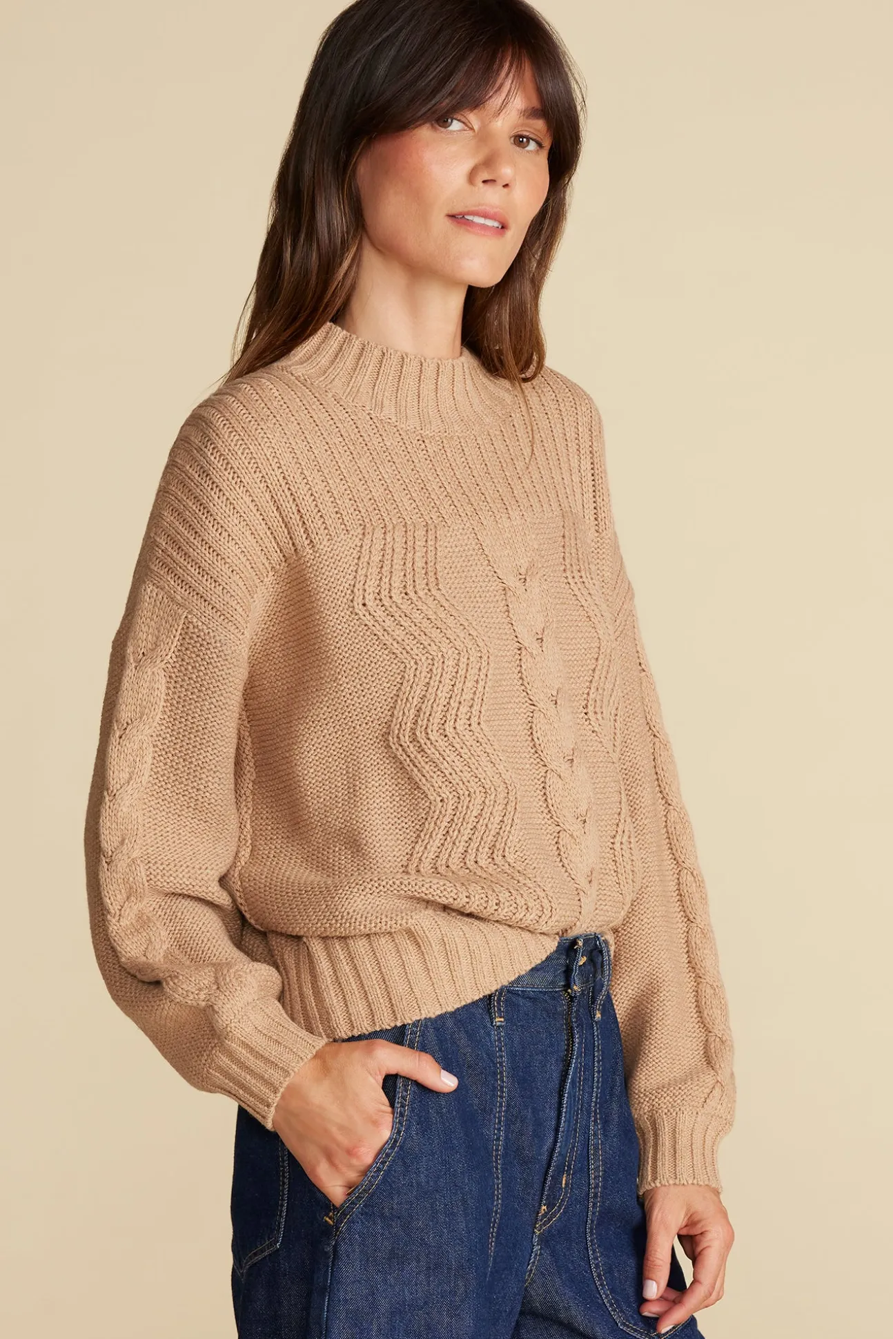 Cameryn Cable Knit Wool Sweater