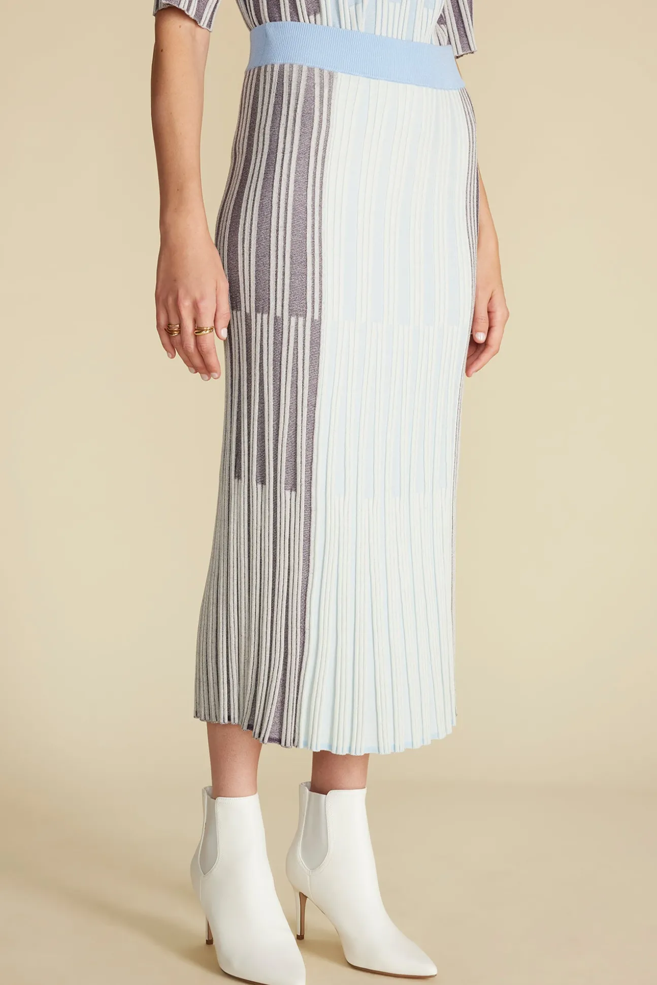 Cerise Knit Midi Skirt