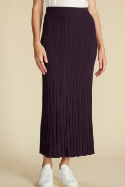Cerise Knit Midi Skirt