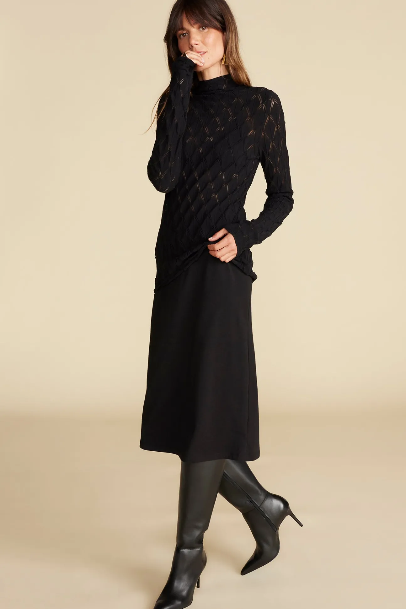 Chaney Diamond Pointelle Top