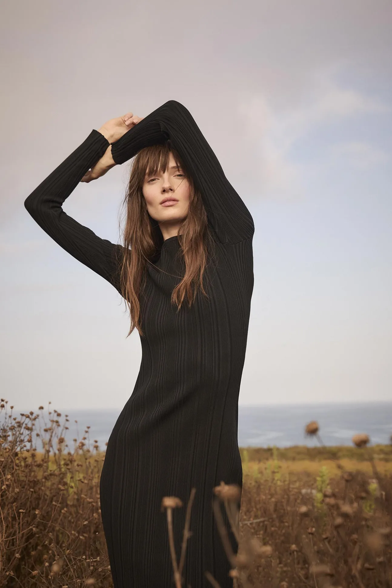 Chantae Ribbed Boatneck Dress