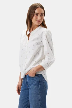 Charlotte Organic Cotton Eyelet Blouse