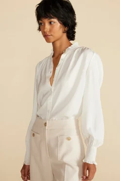 Charlotte Ruffled Recycled Sateen Blouse