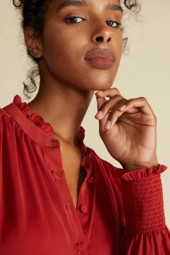 Charlotte Ruffled Recycled Sateen Blouse