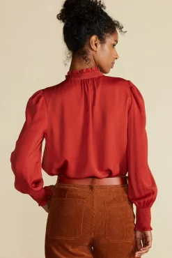 Charlotte Ruffled Recycled Sateen Blouse