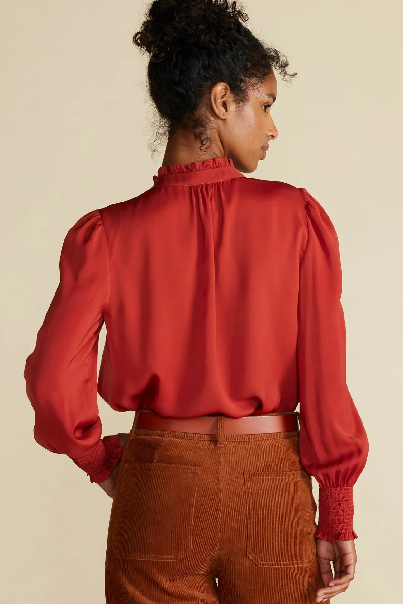 Charlotte Ruffled Recycled Sateen Blouse