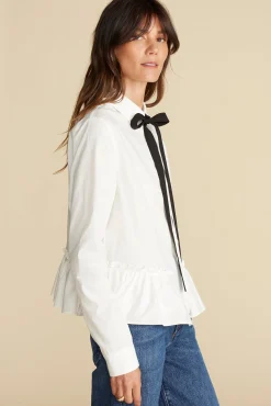 Cottine Cotton Poplin Tie Blouse