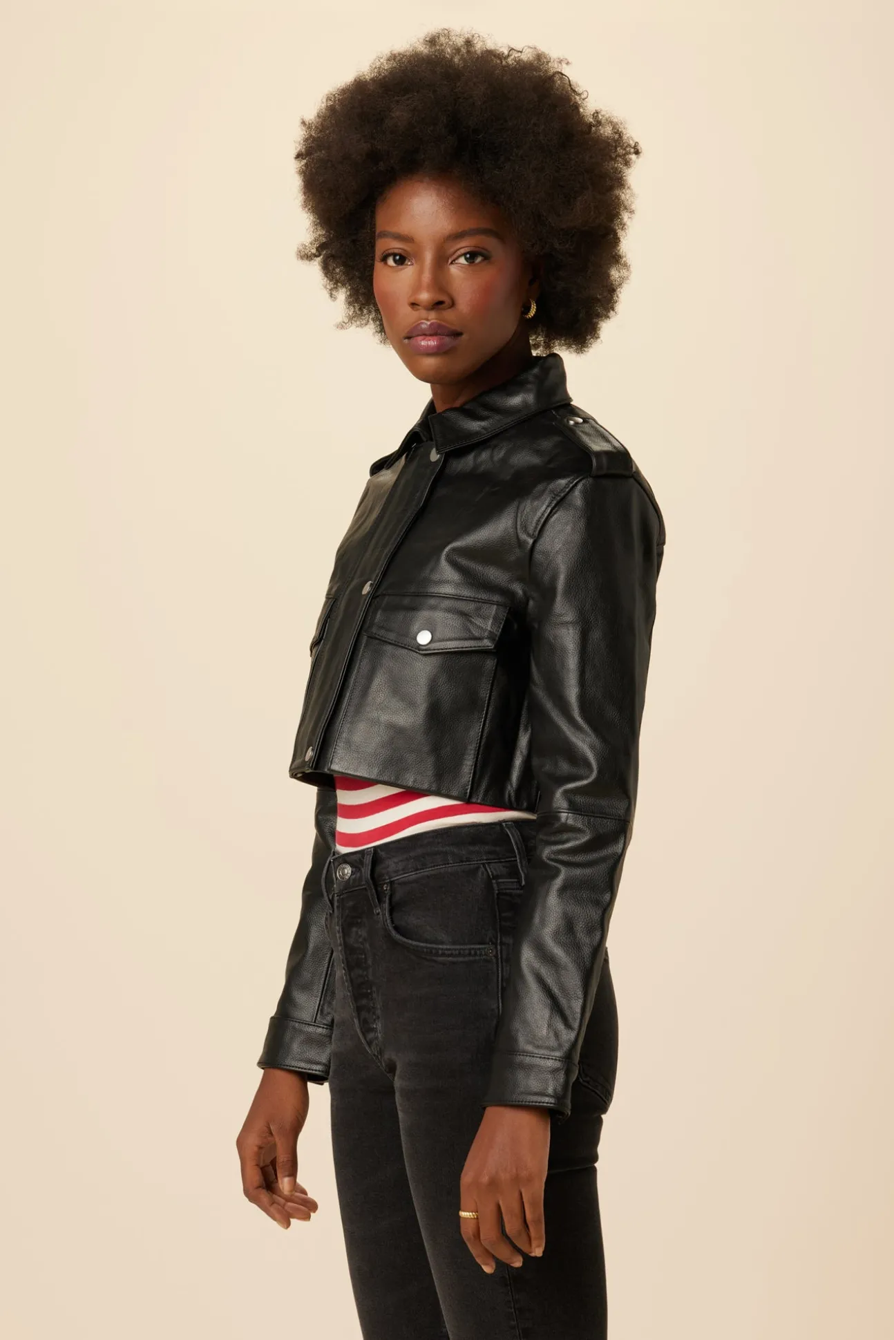 Deadwood Bella Cropped Leather Jacket