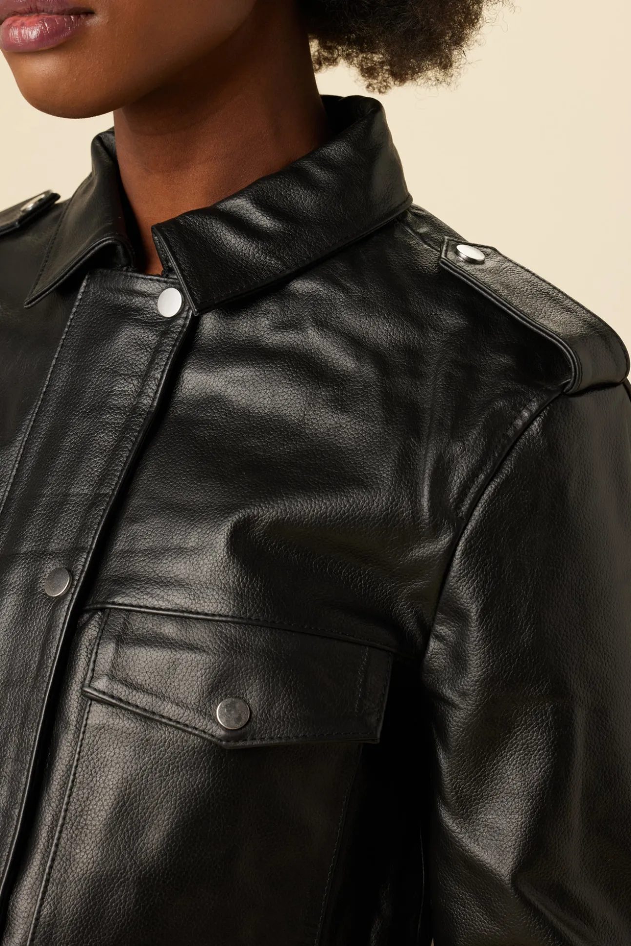 Deadwood Bella Cropped Leather Jacket