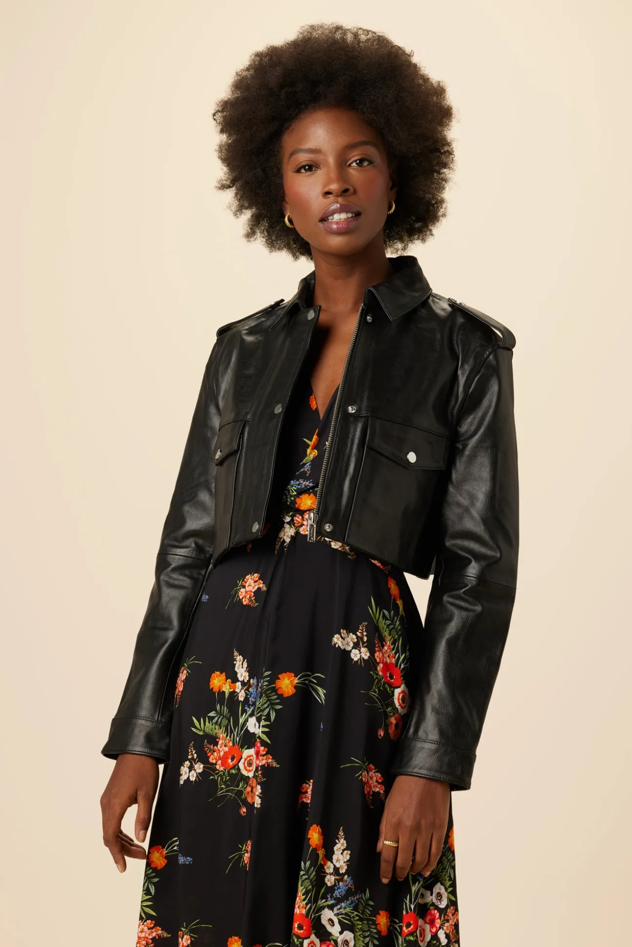 Deadwood Bella Cropped Leather Jacket