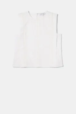 Detailed Cotton Linen Tank Top