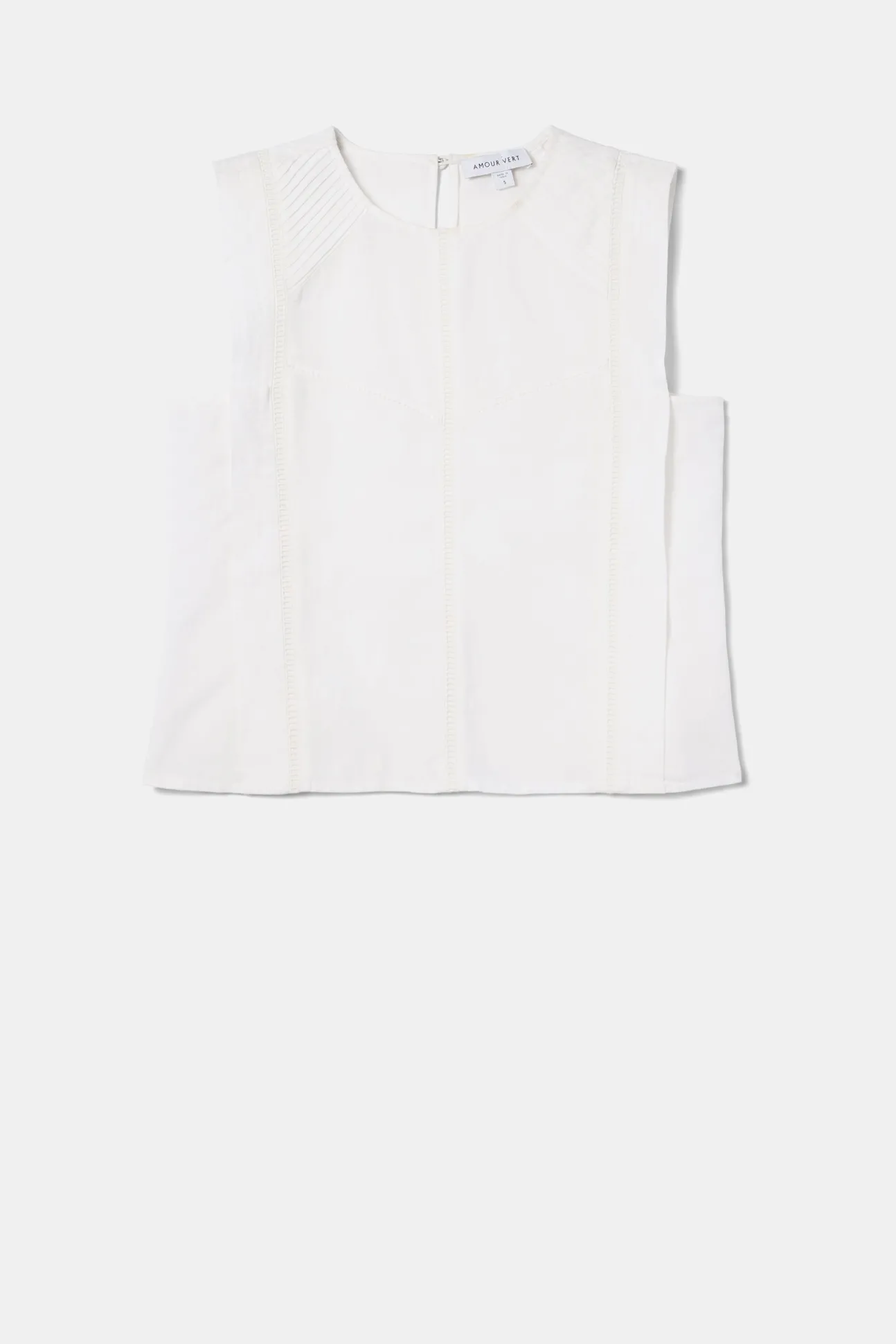 Detailed Cotton Linen Tank Top