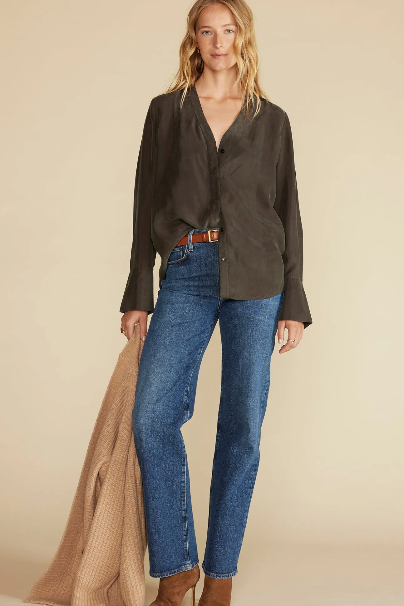 Dree Cupro V Neck Blouse