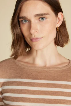 Fran Boatneck Striped Cashmere Sweater