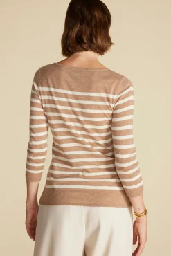 Fran Boatneck Striped Cashmere Sweater