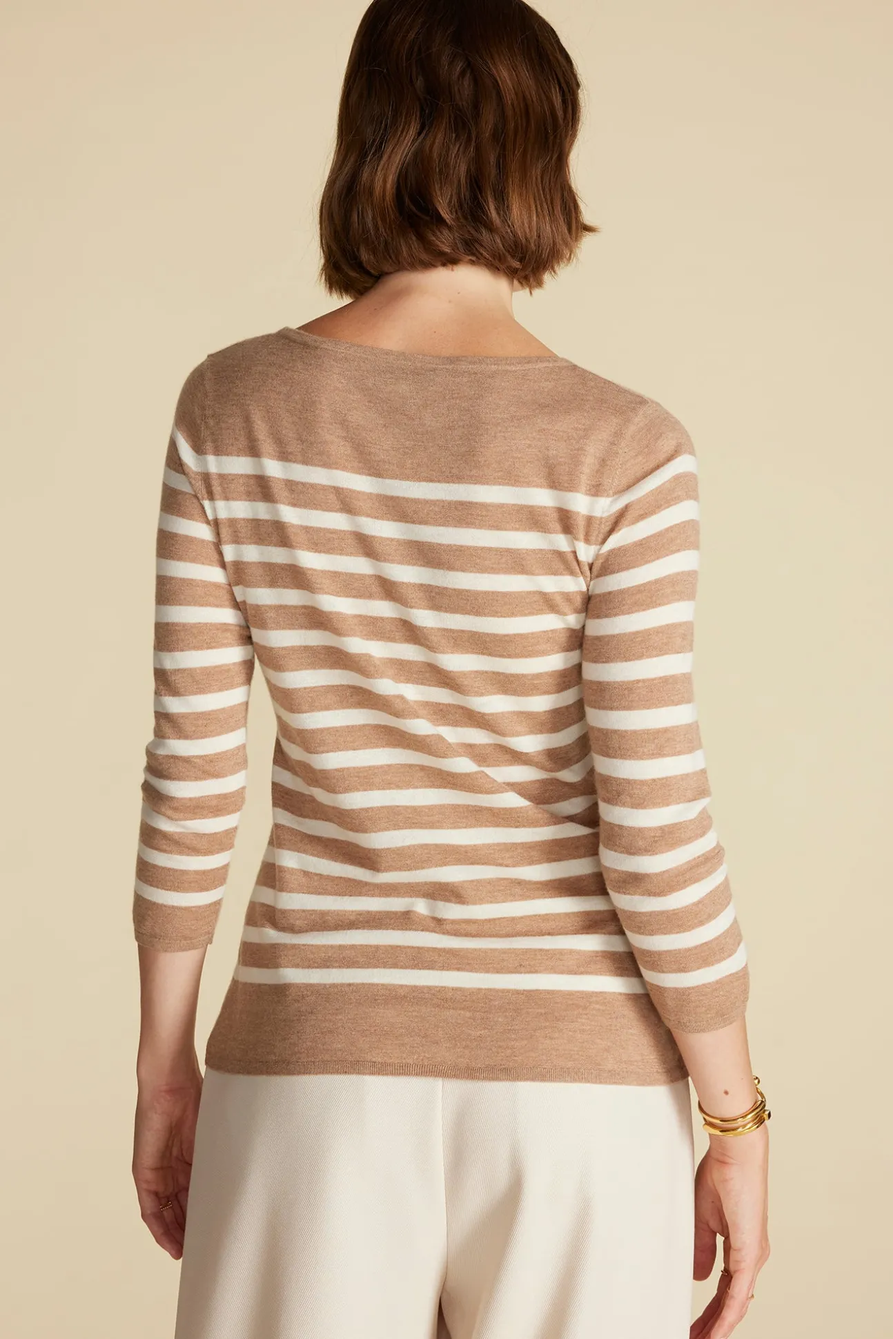 Fran Boatneck Striped Cashmere Sweater