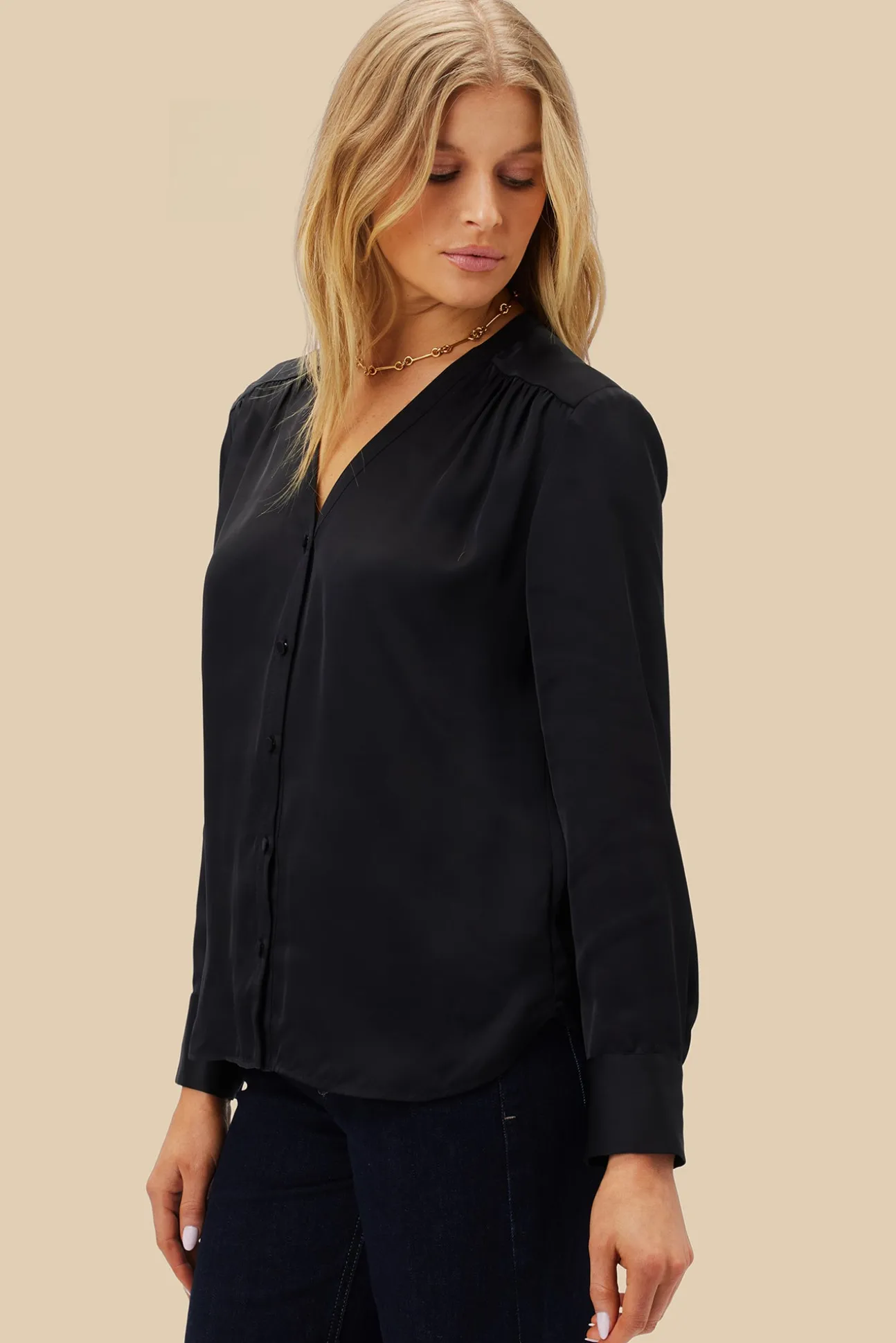 Kali Button Front Blouse