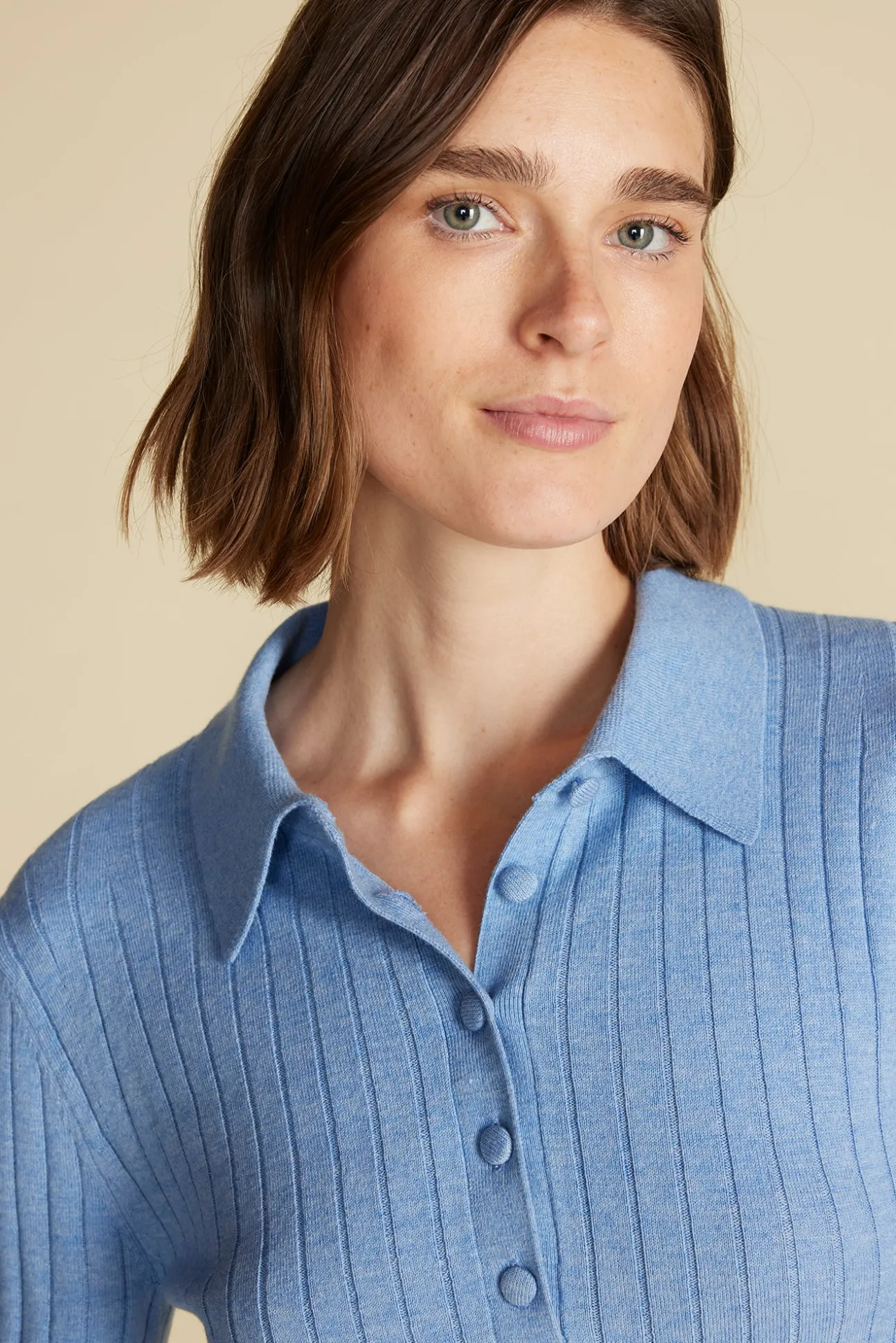 Lorraine Merino Wool Henley Sweater