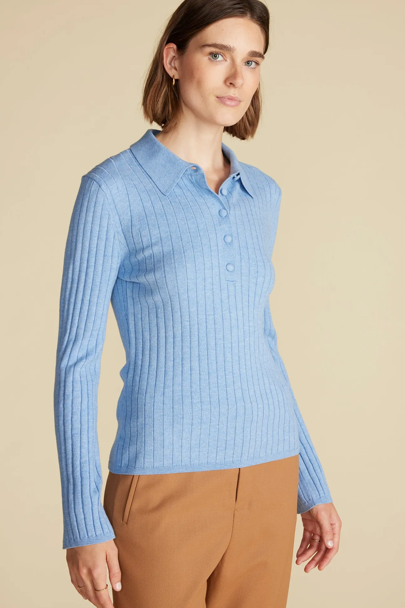 Lorraine Merino Wool Henley Sweater