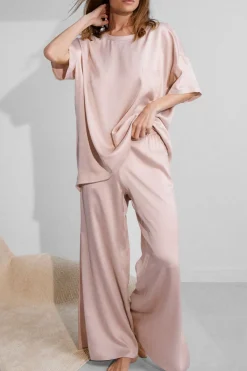 Lunya Washable Silk Tee Pant Set