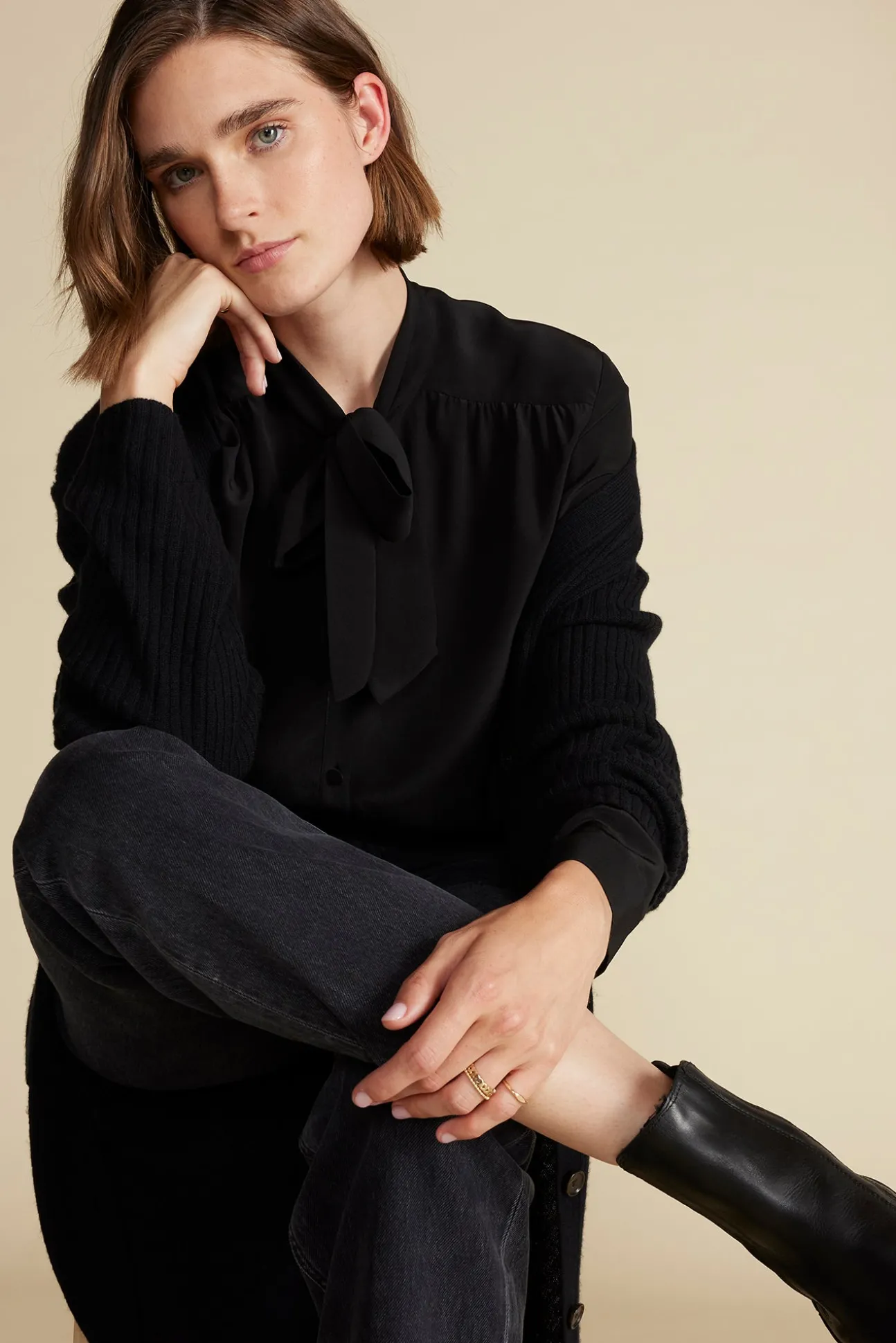 Milla Washable Silk Bow Blouse