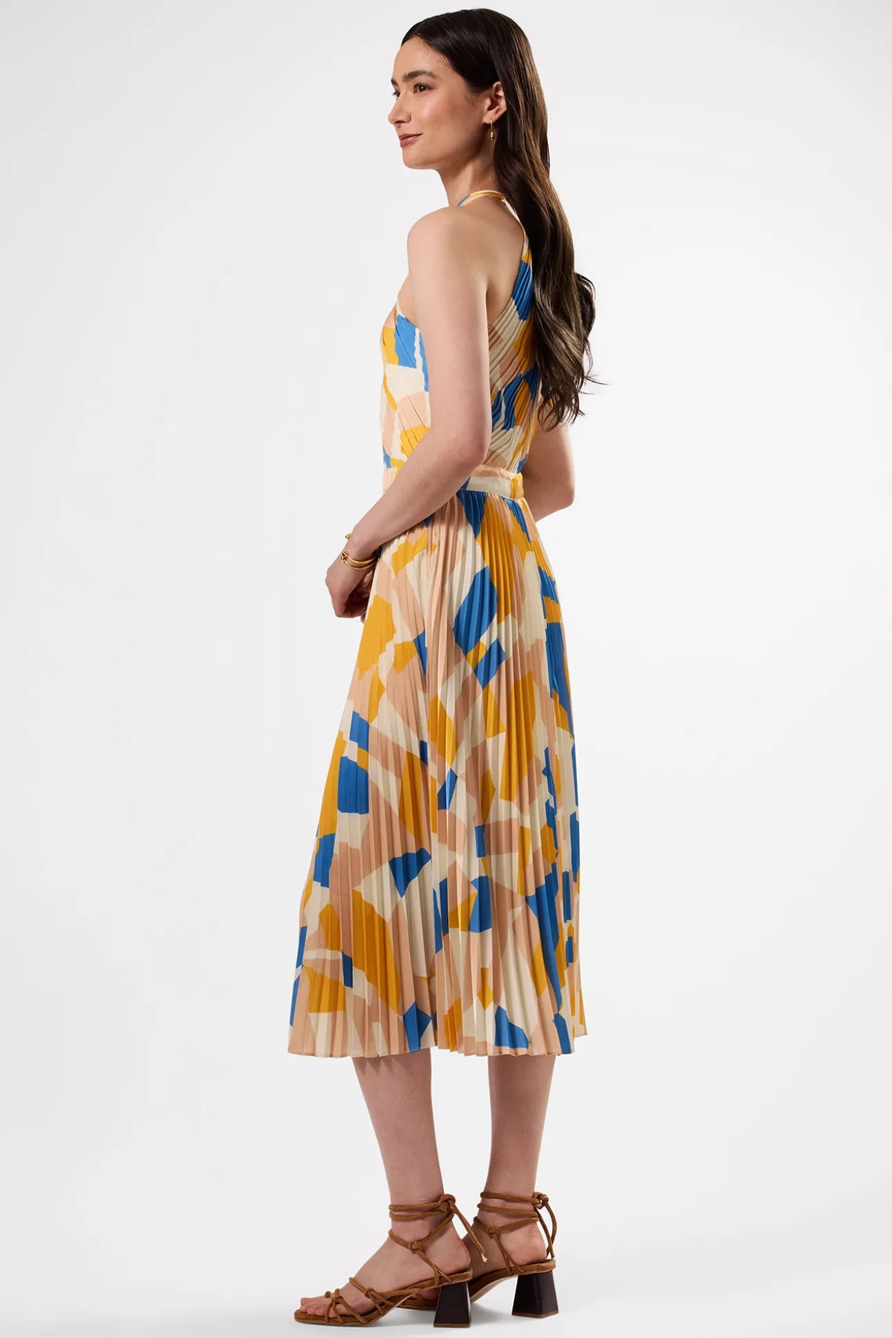 Pleat Recycled Sateen Dress