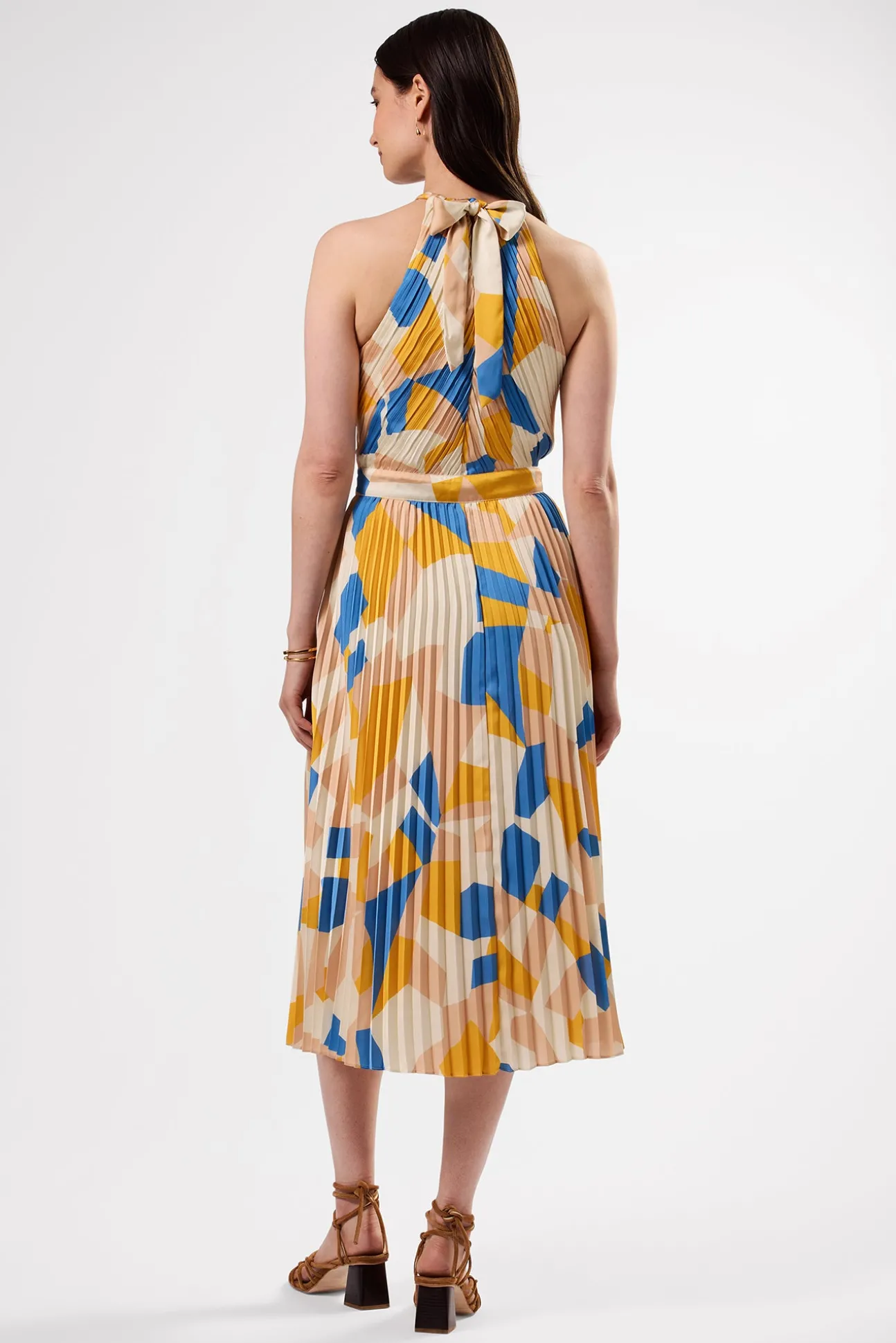 Pleat Recycled Sateen Dress