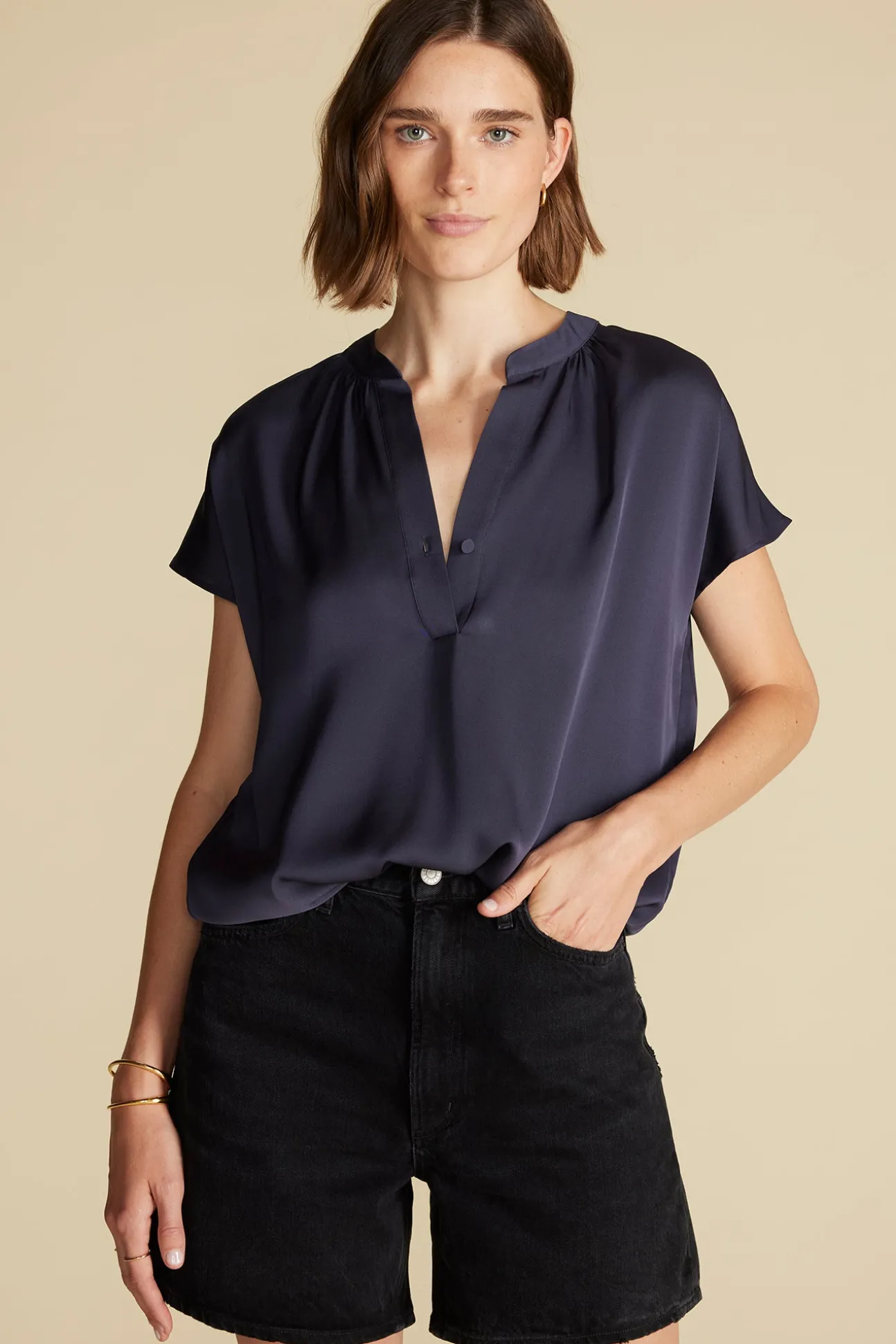 Renata Stretch Silk Blouse