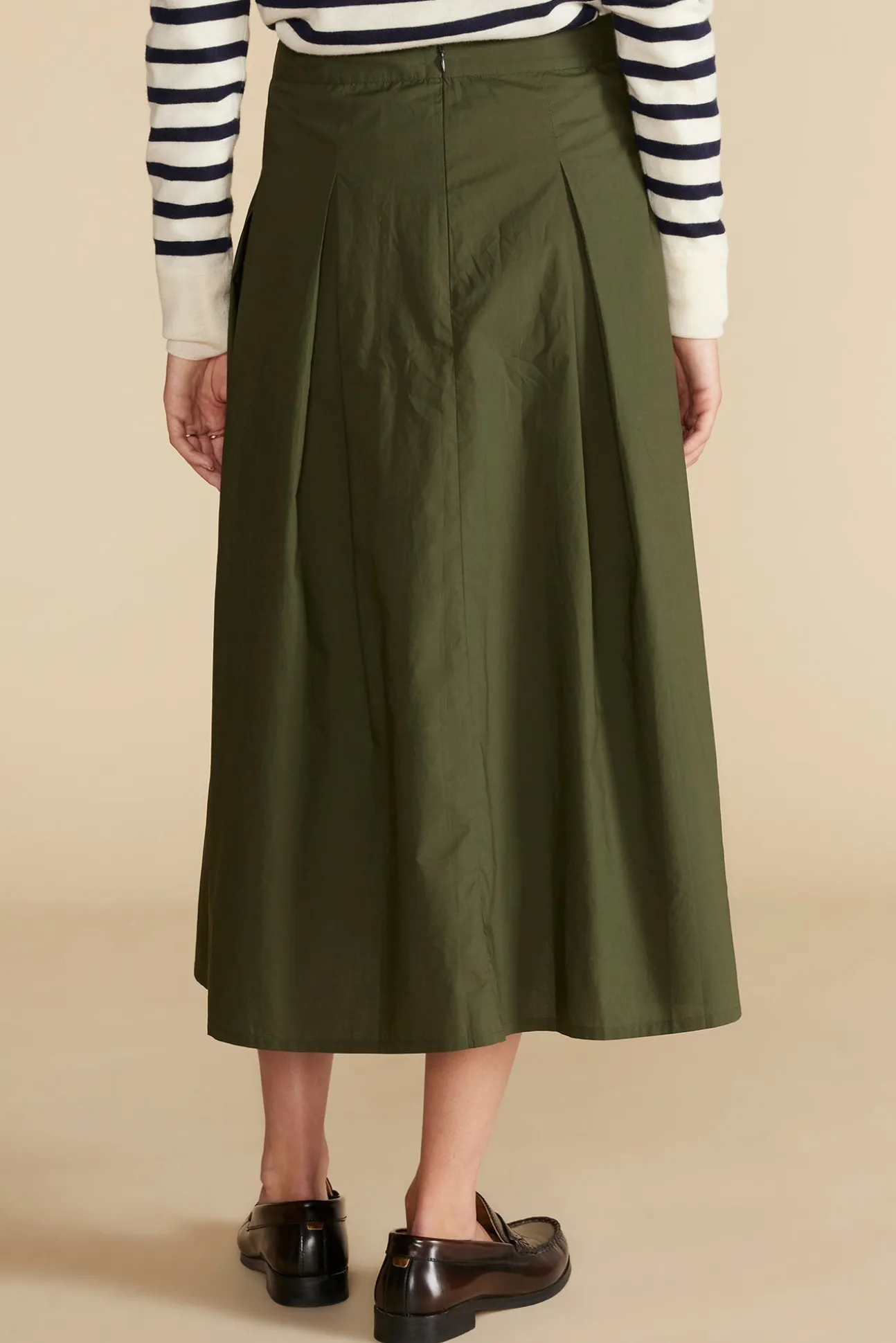 Roselle Pleated Poplin Skirt