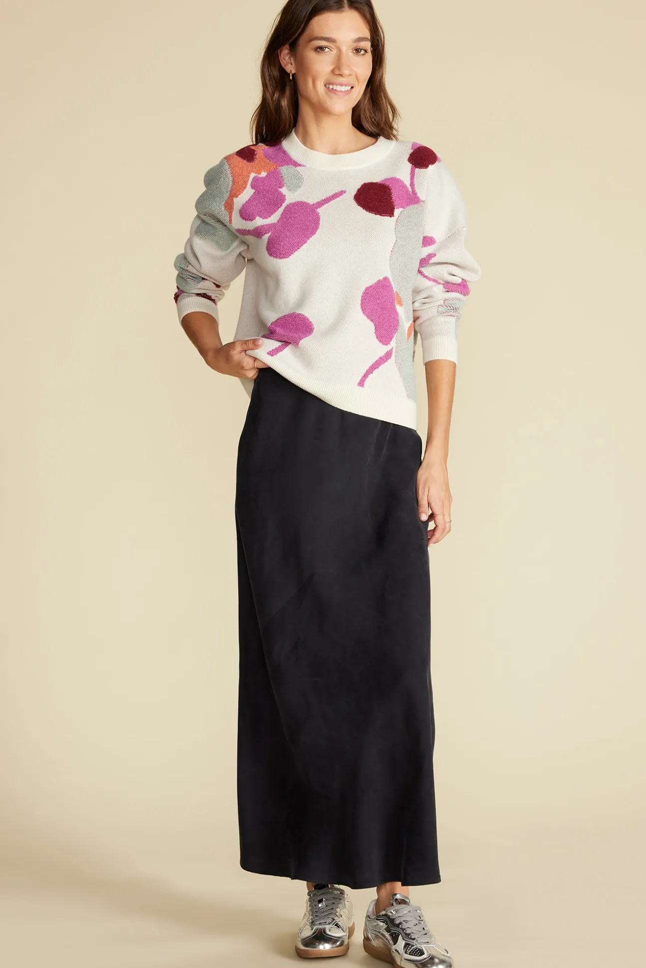Rowan Jacquard Crew Neck Sweater