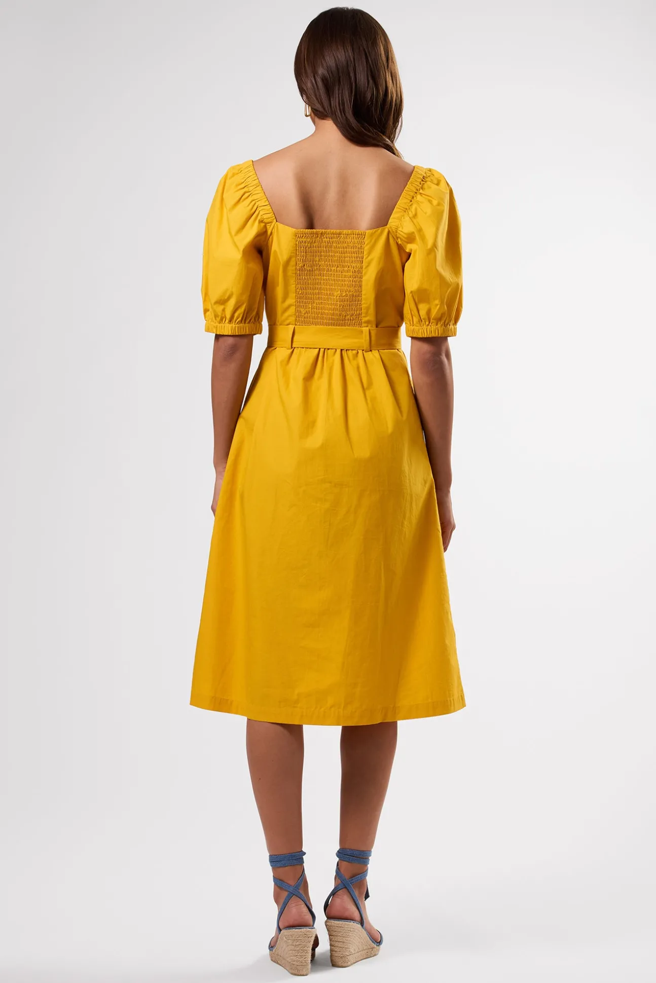 Square Neck Button Front Dress