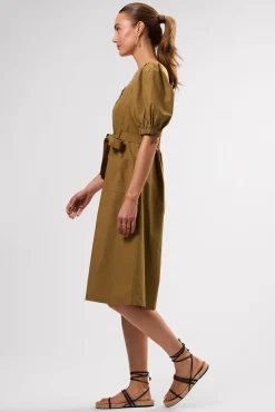 Square Neck Button Front Dress