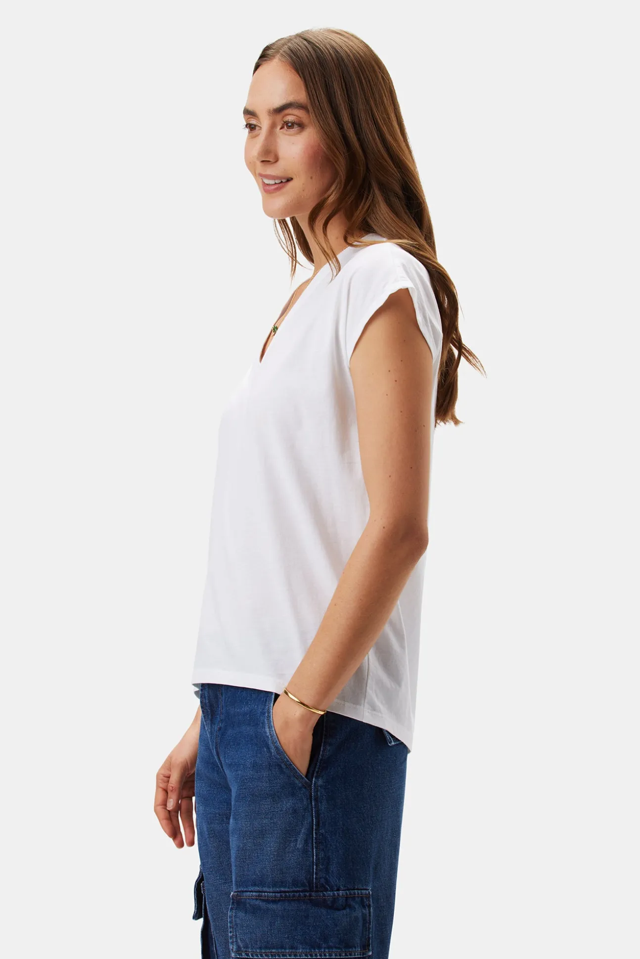 V Neck Solid Tee