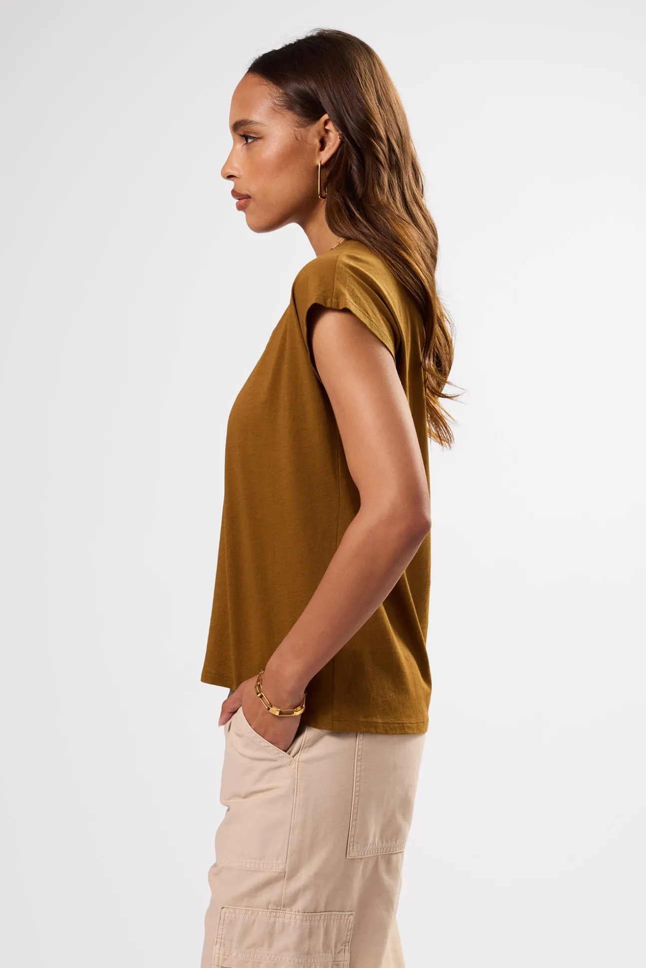 V Neck Solid Tee