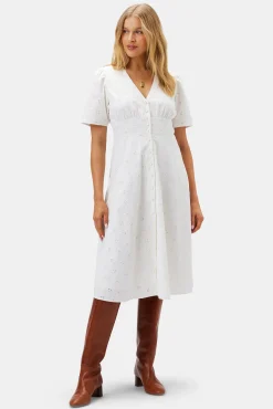 Violette Organic Cotton Eyelet Dress