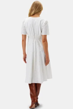 Violette Organic Cotton Eyelet Dress